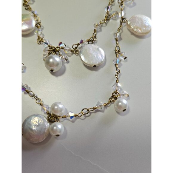 **Sale** DOL 2 strand cut AB crystals and pearl necklace - Picture 10 of 11